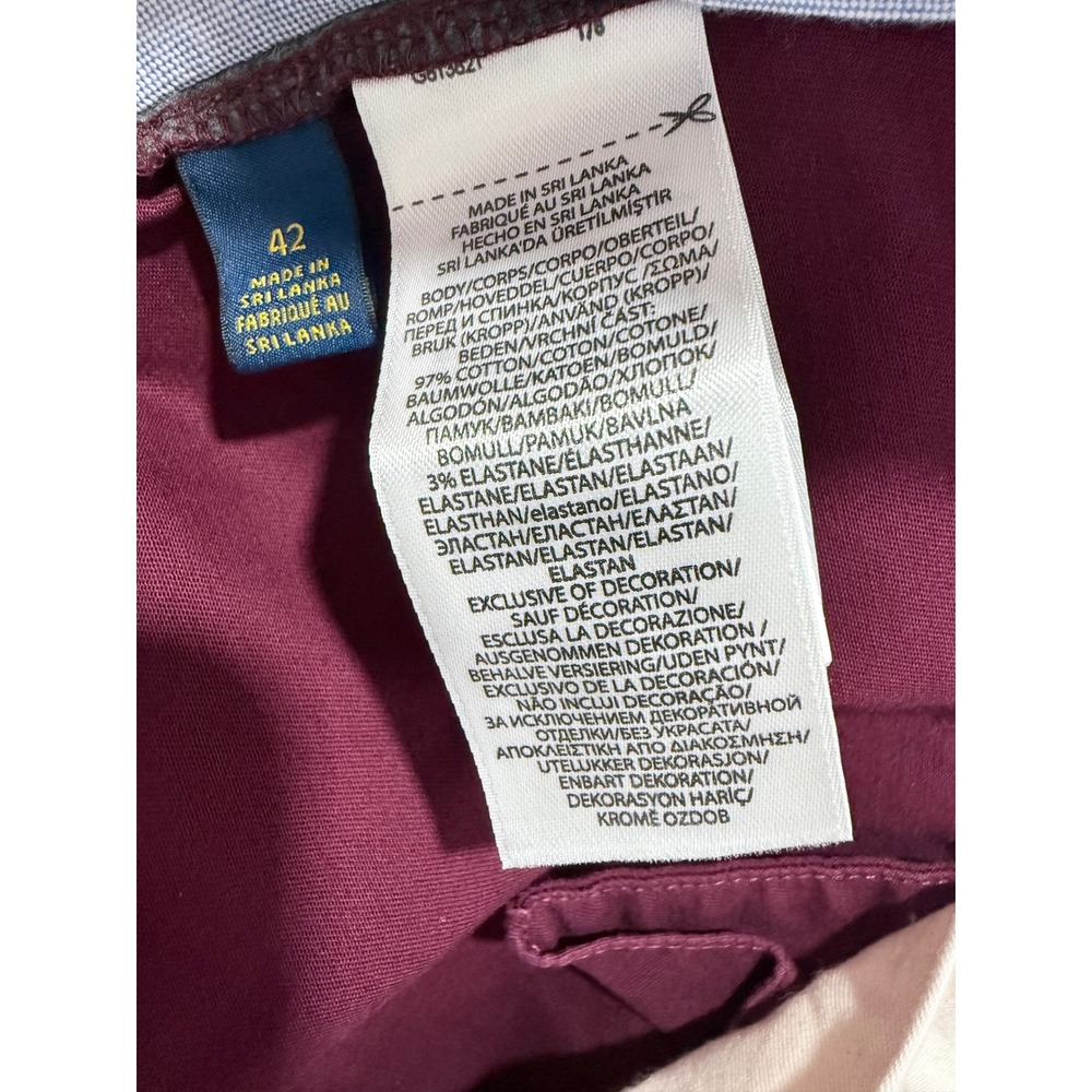 Polo Ralph Lauren Mens Stretch Classic Fit 9 Inch Chino Shorts Burgundy Red 42 - Picture 7 of 7